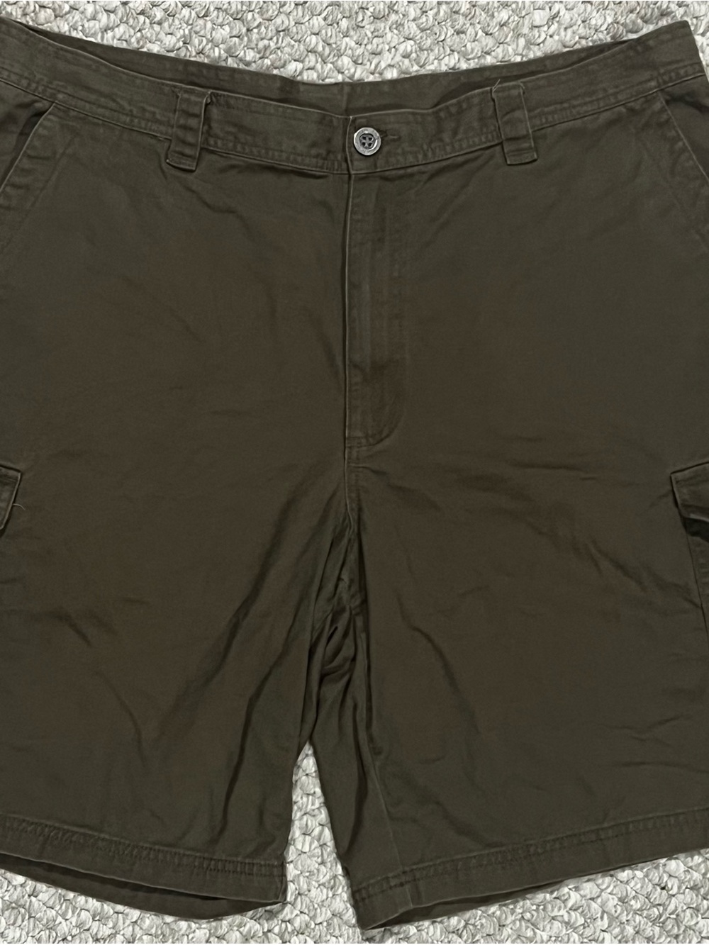 Columbia Mens 40 Khaki Canvas Cargo Shorts Hiking Outdoor Cotton